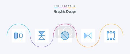 Ilustración de Diseño Azul 5 paquete de iconos incluyendo. rectángulo. ¡No! puntos. espejo - Imagen libre de derechos