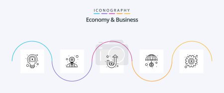 Illustration for Economy And Business Line 5 Icon Pack Including dollar. dollar. investment. finance - Royalty Free Image
