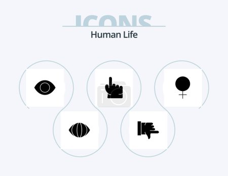 Illustration for Human Glyph Icon Pack 5 Icon Design. . gender. human. female. point - Royalty Free Image