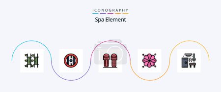 Ilustración de Spa Element Line Filled Flat 5 Icon Pack Including relax. element. spa. spa. slipper - Imagen libre de derechos