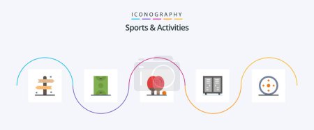 Ilustración de Sports and Activities Flat 5 Icon Pack Including athletics. activities. game. ping. equipment - Imagen libre de derechos