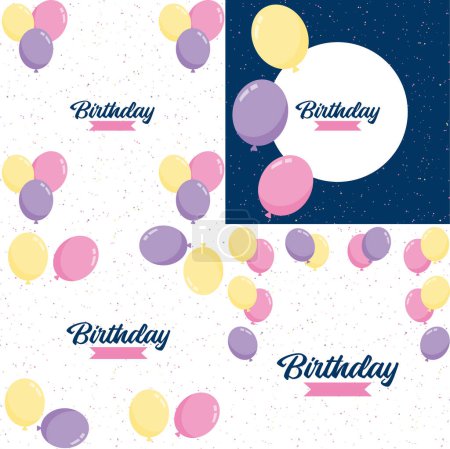 Ilustración de Happy Birthday design with a vintage. typewriter font and a paper texture background - Imagen libre de derechos