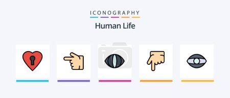 Ilustración de Human Line Filled 5 Icon Pack Including . finger. male. Creative Icons Design - Imagen libre de derechos