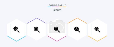 Ilustración de Search 25 Glyph icon pack including . find. browse. research. search - Imagen libre de derechos