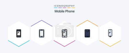 Illustration for Mobile Phone 25 FilledLine icon pack including mobile. phone. huawei. camera. mobile - Royalty Free Image
