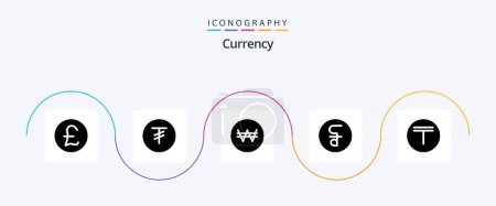 Illustration for Currency Glyph 5 Icon Pack Including . money . coin . - Royalty Free Image