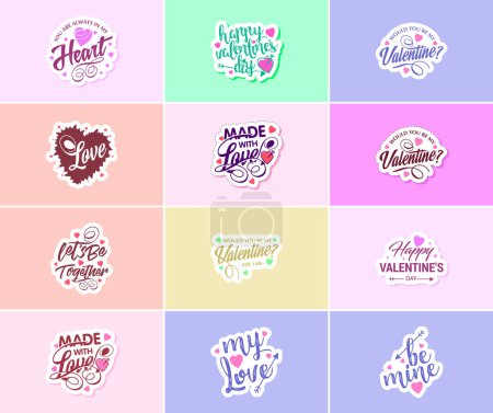 Ilustración de Valentine's Day Sticker: A Time for Romance and Beautiful Artistry - Imagen libre de derechos