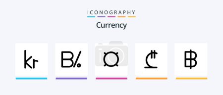 Illustration for Currency Line Filled 5 Icon Pack Including . money . money. hryvna . money. Creative Icons Design - Royalty Free Image