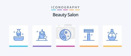 Ilustración de Beauty Salon Blue 5 Icon Pack Including salon. cosmetic. lantern. beauty. style. Creative Icons Design - Imagen libre de derechos