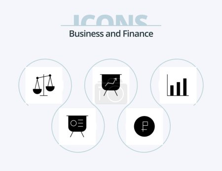 Illustration for Finance Glyph Icon Pack 5 Icon Design. graphic. performance. finance. board. finance - Royalty Free Image