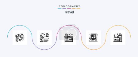 Illustration for Travel Line 5 Icon Pack Including route. navigation. path. guide. swimming - Royalty Free Image