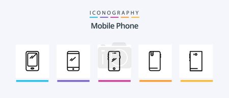 Illustration for Mobile Phone Line 5 Icon Pack Including .. Creative Icons Design - Royalty Free Image
