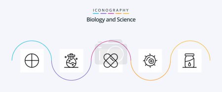 Ilustración de Biology Line 5 Icon Pack Including results. cell. drop - Imagen libre de derechos