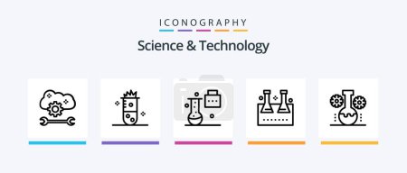 Illustration for Science And Technology Line 5 Icon Pack Including lab management. bear lab. funnel. scientific research. science lab. Creative Icons Design - Royalty Free Image