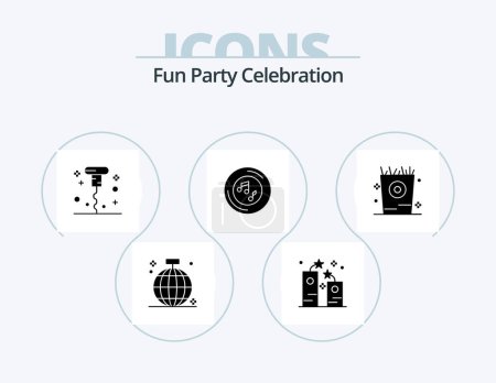 Illustration for Party Glyph Icon Pack 5 Icon Design. player. musical. holidays. music. miscellaneous - Royalty Free Image