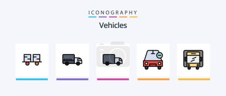 Illustration for Vehicles Line Filled 5 Icon Pack Including delivery. flying. transport. airplane. star. Creative Icons Design - Royalty Free Image