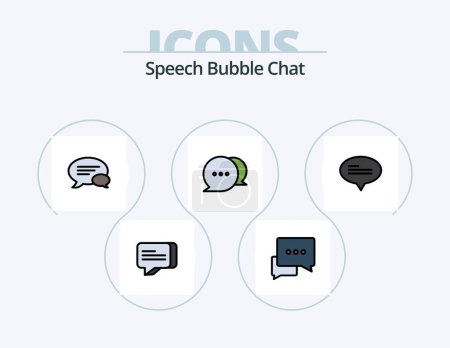 Illustration for Chat Line Filled Icon Pack 5 Icon Design. study. cells. green. atoms. test - Royalty Free Image