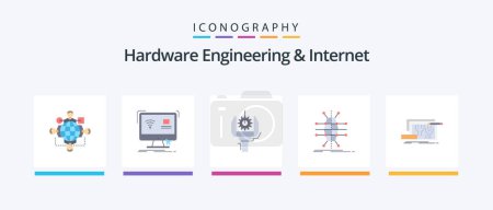 Illustration for Hardware Engineering And Internet Flat 5 Icon Pack Including infrastructure. distribution. remote. robotics. machine. Creative Icons Design - Royalty Free Image