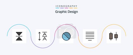 Ilustración de Design Line Filled Flat 5 Icon Pack Including . prohibited. horizontal. center - Imagen libre de derechos