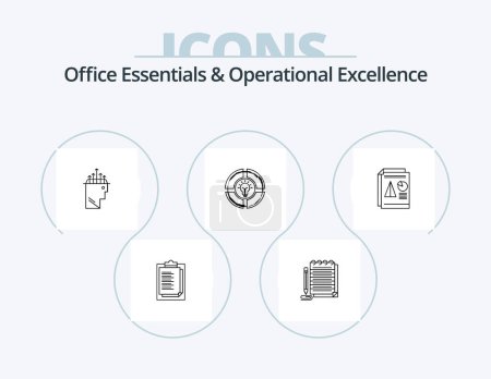 Illustration for Office Essentials And Operational Exellence Line Icon Pack 5 Icon Design. bubbles. graduate. time. bonus. success - Royalty Free Image