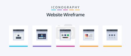 Illustration for Website Wireframe Flat 5 Icon Pack Including web. internet. website. pencil. web. Creative Icons Design - Royalty Free Image