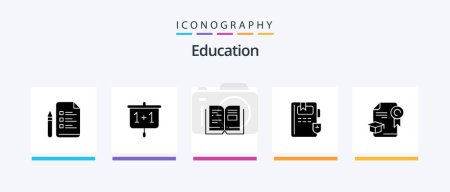 Illustration for Education Glyph 5 Icon Pack Including graduation. cap. book. knowledge. book. Creative Icons Design - Royalty Free Image