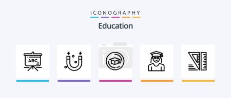 Illustration for Education Line 5 Icon Pack Including . notepad +. speech. Creative Icons Design - Royalty Free Image