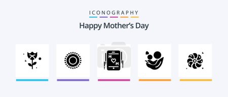 Illustration for Happy Mothers Day Glyph 5 Icon Pack Including day . baby . mother . mother. Creative Icons Design - Royalty Free Image