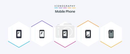 Téléchargez les illustrations : Mobile Phone 25 FilledLine icon pack including . camera. - en licence libre de droit