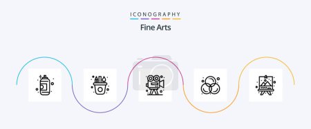 Téléchargez les illustrations : Pack d'icônes Fine Arts Line 5 Inclus graphique. couleur. vidéo. cercle. peinture - en licence libre de droit