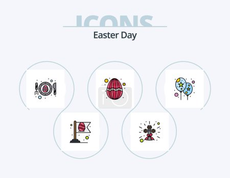 Illustration for Easter Line Filled Icon Pack 5 Icon Design. religion. christian. cemetery. spring. lamb - Royalty Free Image