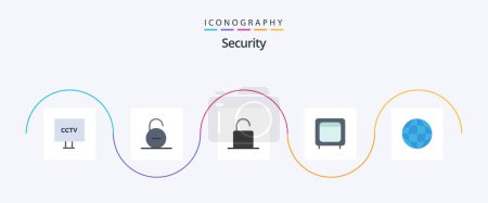 Ilustración de Security Flat 5 Icon Pack Including gold. bank. secure. unlock. safety - Imagen libre de derechos