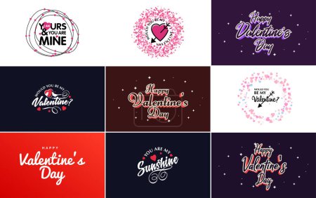 Téléchargez les illustrations : Love word art design with a heart-shaped gradient background - en licence libre de droit