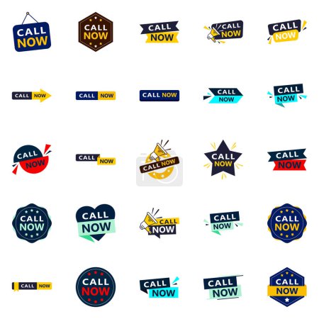 Téléchargez les illustrations : Call Now 25 Unique Typographic Designs to stand out and drive phone calls - en licence libre de droit