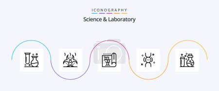 Téléchargez les illustrations : Science Line 5 Icon Pack Including chemistry. inheritance. infection. genetics. science - en licence libre de droit