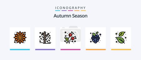 Ilustración de Autumn Line Filled 5 Icon Pack Including autumn. garden. birch. fork. autumn. Creative Icons Design - Imagen libre de derechos