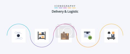 Illustration for Delivery And Logistic Flat 5 Icon Pack Including delivery. box. warehouse. logistic. delivery - Royalty Free Image