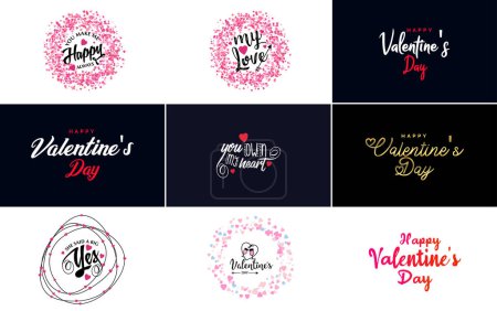 Illustration for Love word art design with a heart-shaped gradient background - Royalty Free Image