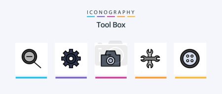 Illustration for Tools Line Filled 5 Icon Pack Including . control.. Creative Icons Design - Royalty Free Image