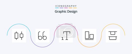 Téléchargez les illustrations : Design Line 5 Icône Pack Inclus. en bas. vertical - en licence libre de droit