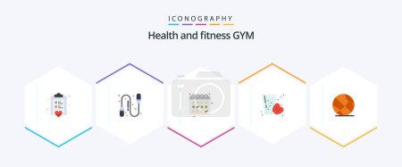 Illustration for Gym 25 Flat icon pack including . gym. calender. sport. juice - Royalty Free Image