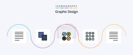 Illustration for Design Line Filled Flat 5 Icon Pack Including . text. design. left. dots - Royalty Free Image