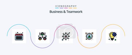 Illustration for Business And Teamwork Line Filled Flat 5 Icon Pack Including planning. creative. customer. bulb. target - Royalty Free Image