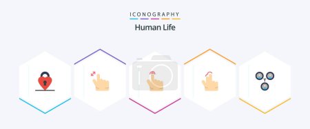 Téléchargez les illustrations : Human 25 Flat icon pack including . social. touch. friends. touch - en licence libre de droit