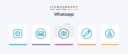 Téléchargez les illustrations : Whatsapp Blue 5 Icon Pack Including ui. worker. image. man. pencil. Creative Icons Design - en licence libre de droit