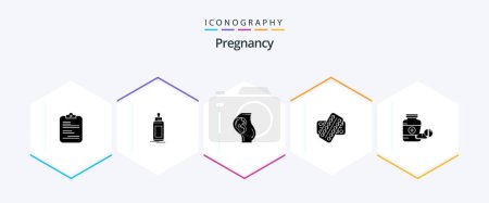 Illustration for Pregnancy 25 Glyph icon pack including medicine. obstetrics. child. baby. pregnancy - Royalty Free Image