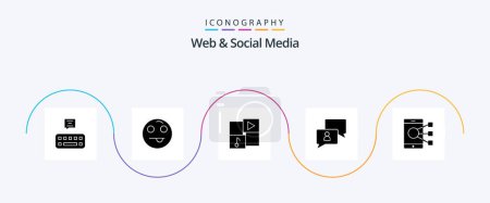 Ilustración de Web And Social Media Glyph 5 Icon Pack Including user. chat . chatting . music - Imagen libre de derechos