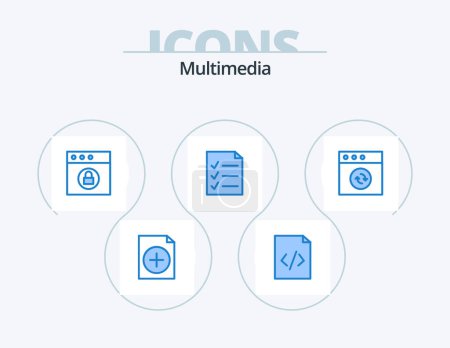 Ilustración de Multimedia Blue Icon Pack 5 Icon Design. . . mac. sync. app - Imagen libre de derechos