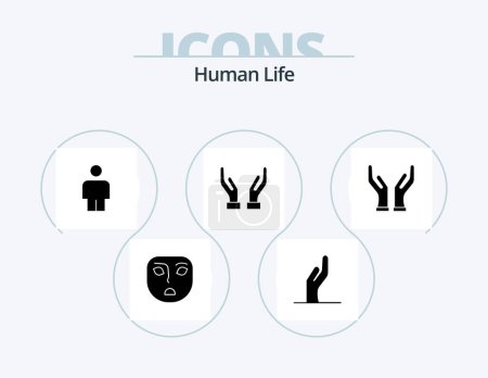 Téléchargez les illustrations : Icône de glyphe humaine Pack 5 Icône Design. . soins. - en licence libre de droit