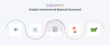 Téléchargez les illustrations : Analytic Investment And Balanced Scorecard Flat 5 Icon Pack Including click. statement. focus. invoice. excel - en licence libre de droit
